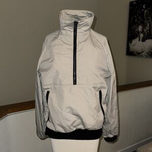 Vintage Nils Windbreaker Pullover Jacket tan and black size small barn style